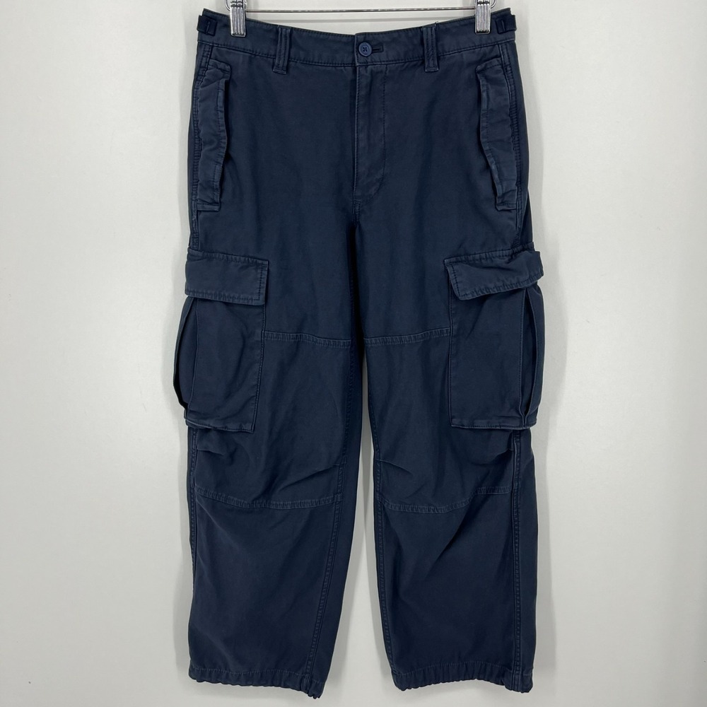 TNA Cargo Pants Women's Size 4 Navy Blue Cotton Ankle Pockets